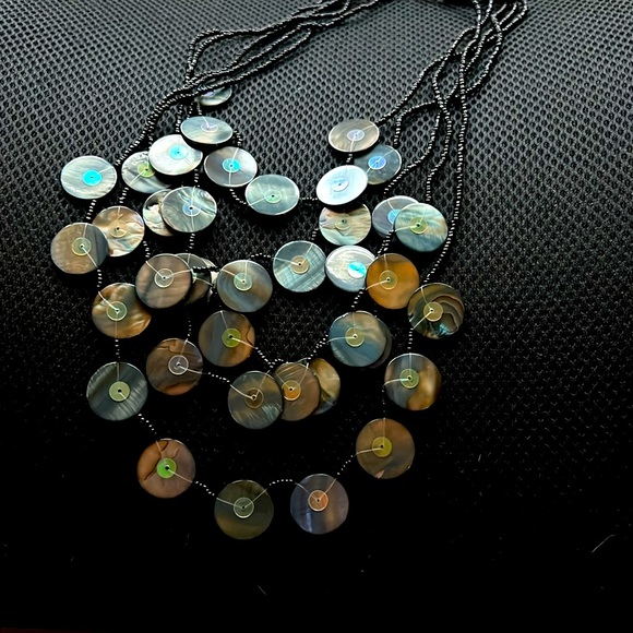 Jewelry - New Fashionable Sea Shell Grey Tone Multi Strain Necklace